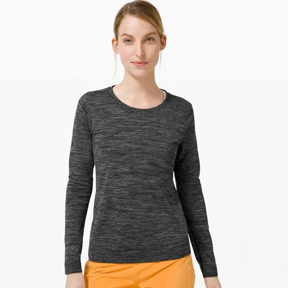 ! Lululemon Swiftly Relaxed Long Sleeve - Black / White / Black - Picture 1 of 4